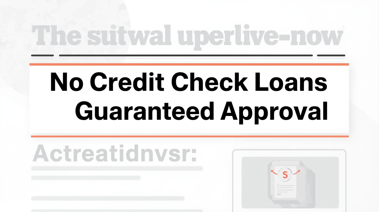 No Credit Check Loans Guaranteed Approval